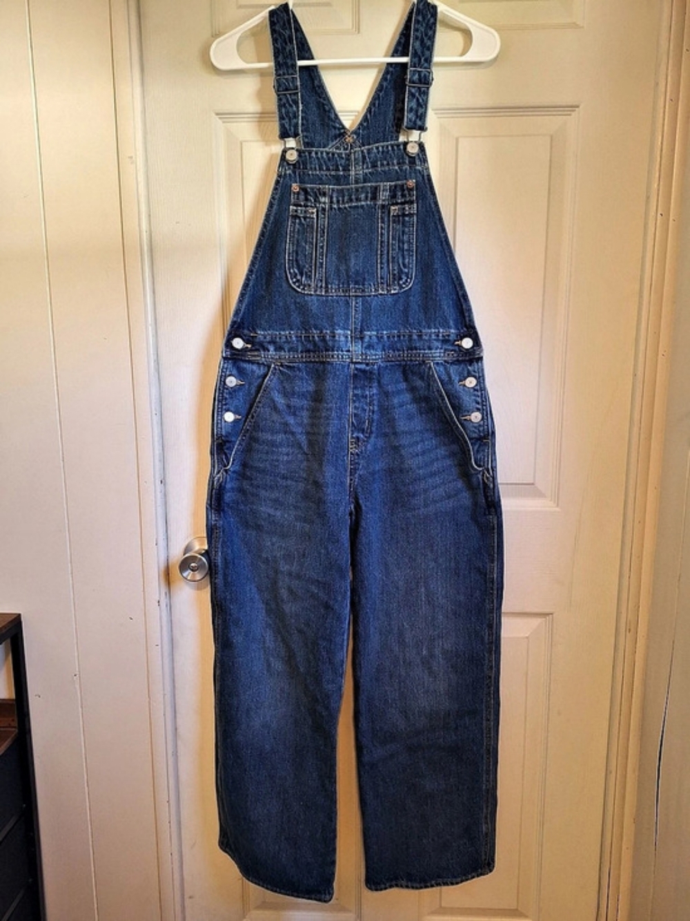 Old Navy Baggy Wide Leg Denim Overalls Medium Wash Women's Size 6